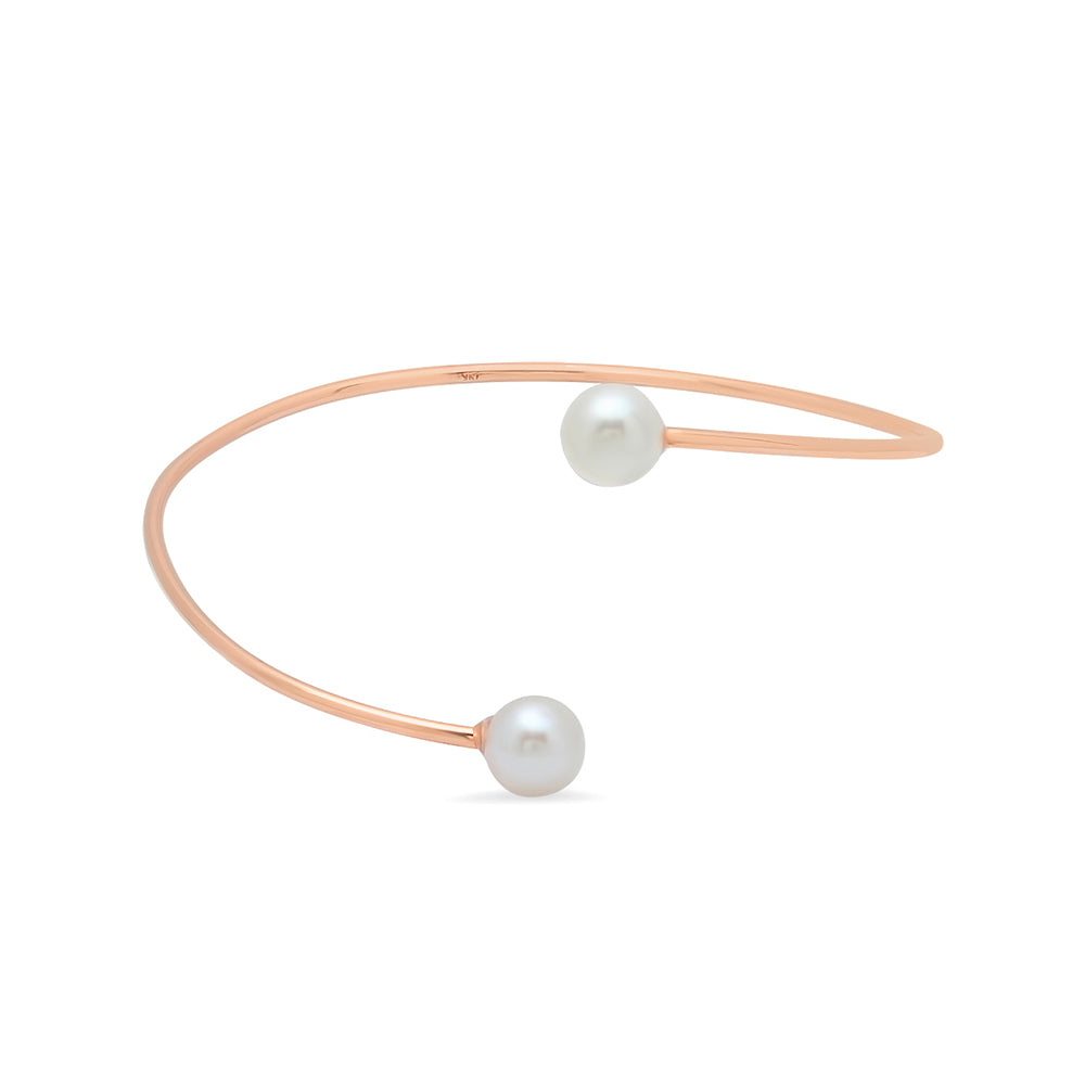 Akoya Pearl Twist Cuff Bracelet
