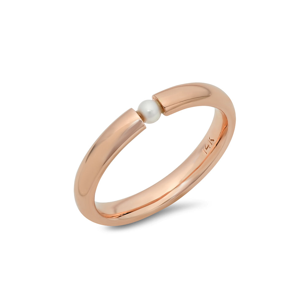 Single Akoya Pearl Stackable Ring