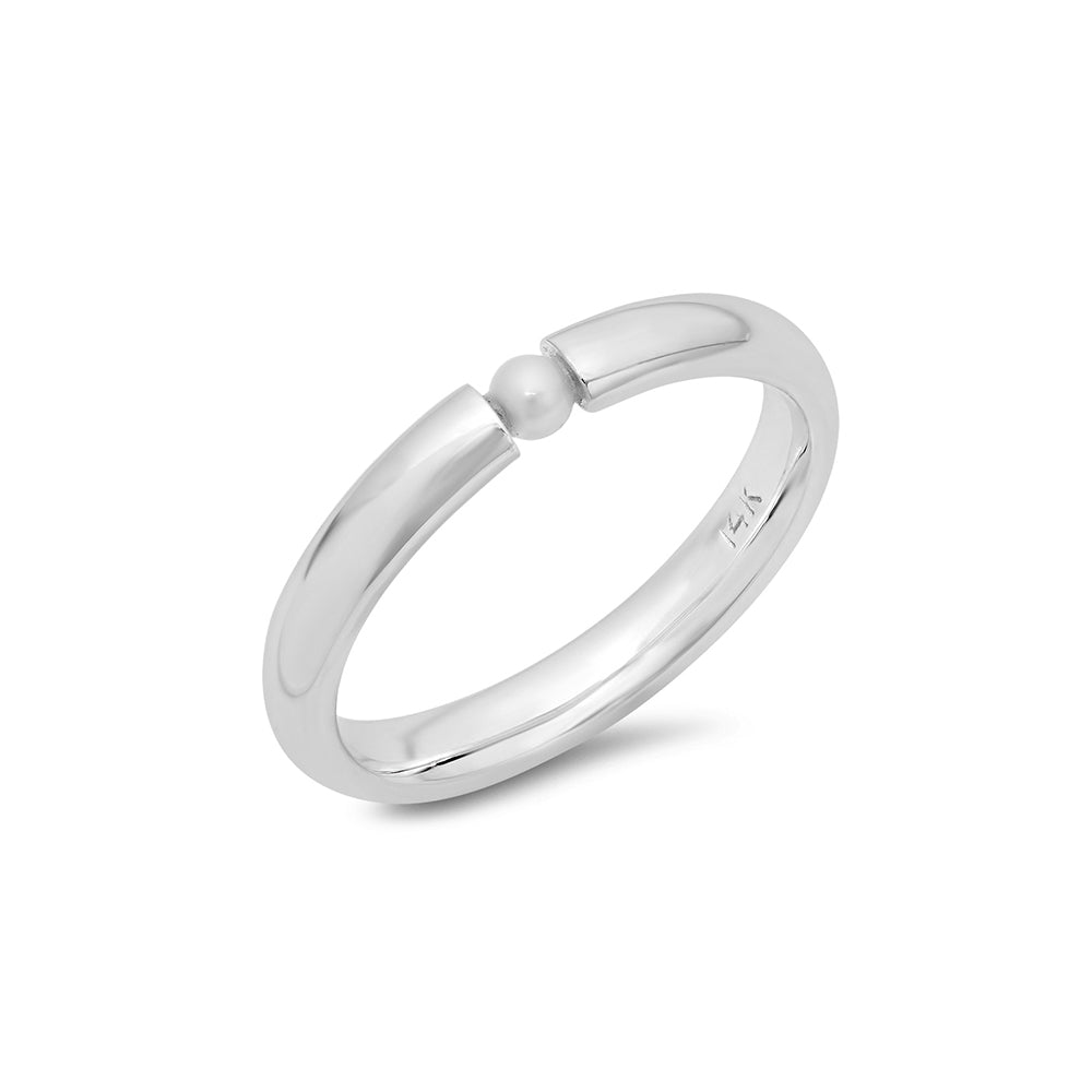 Single Akoya Pearl Stackable Ring - VictoriaSix.com