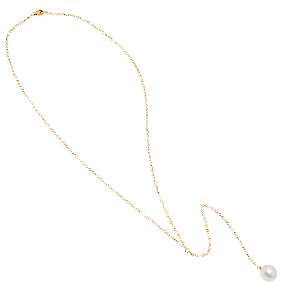 Long Single Pearl Lariat