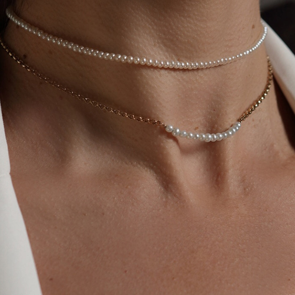 Tiny Five Pearl Choker - VictoriaSix.com