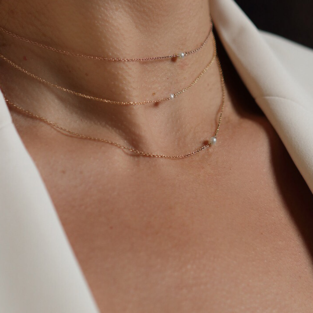 Tiny Pearl Necklace - VictoriaSix.com