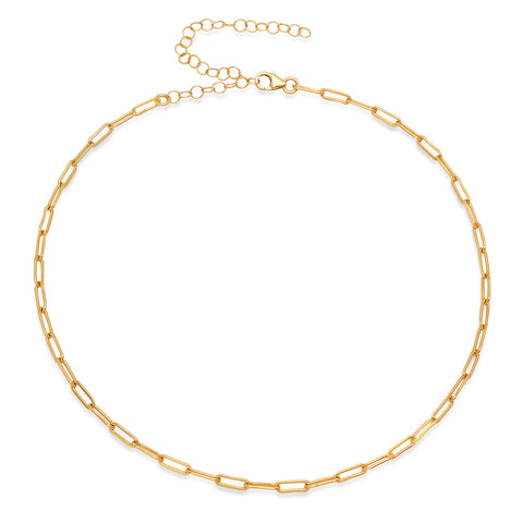 Small rectangular link lariat necklace