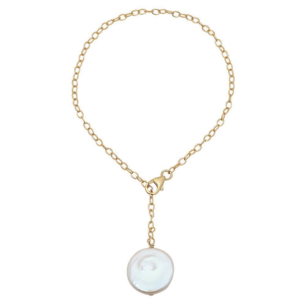 Flat Pearl Lariat Bracelet