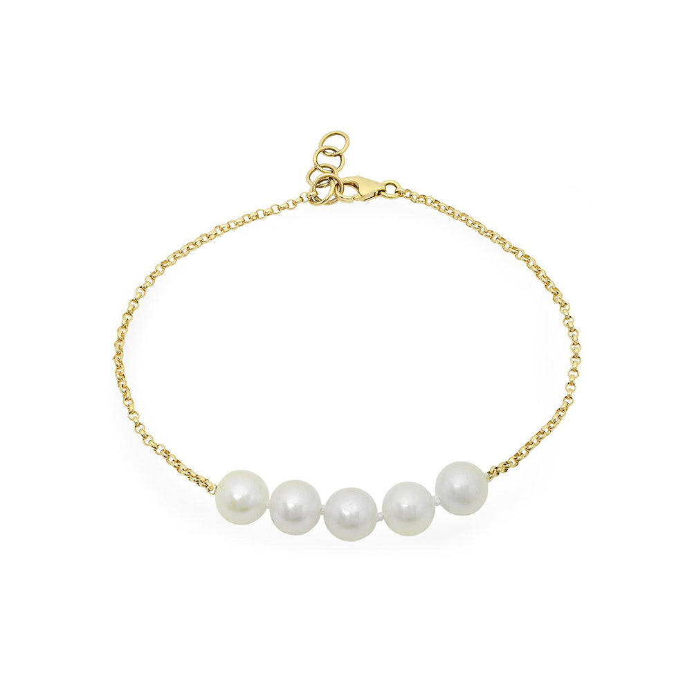 Five Freshwater Pearl Bracelet - VictoriaSix.com