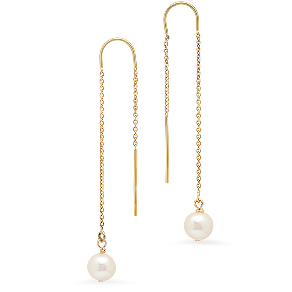 Threader Pearl Earrings