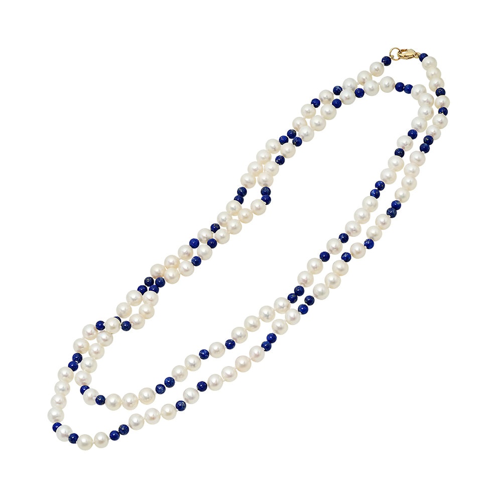 Pearl and Lapis Necklace