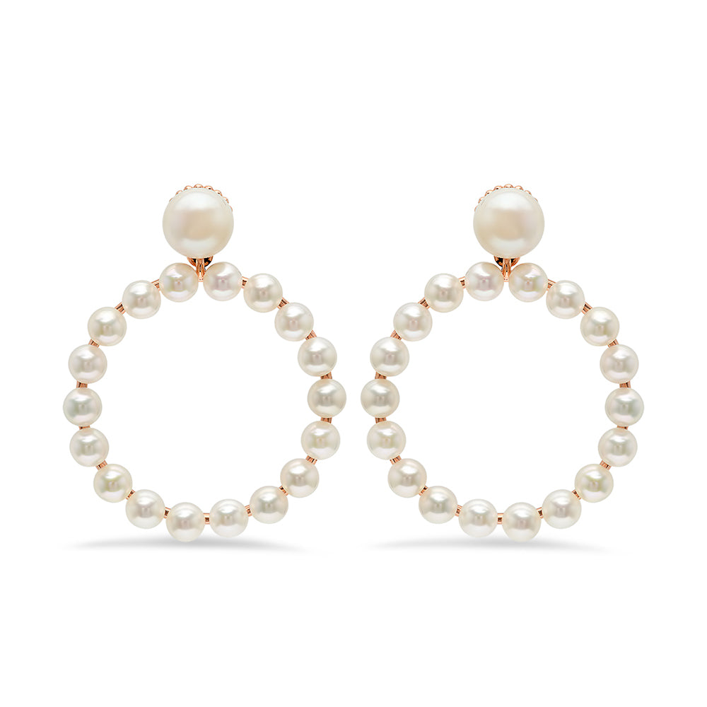 Akoya Pearl Hoop Earrings