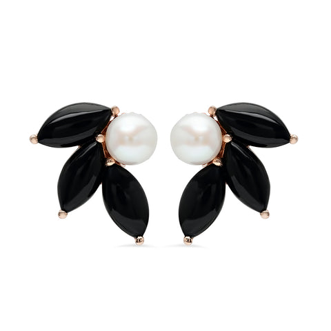 Flower Petal Pearl Earrings