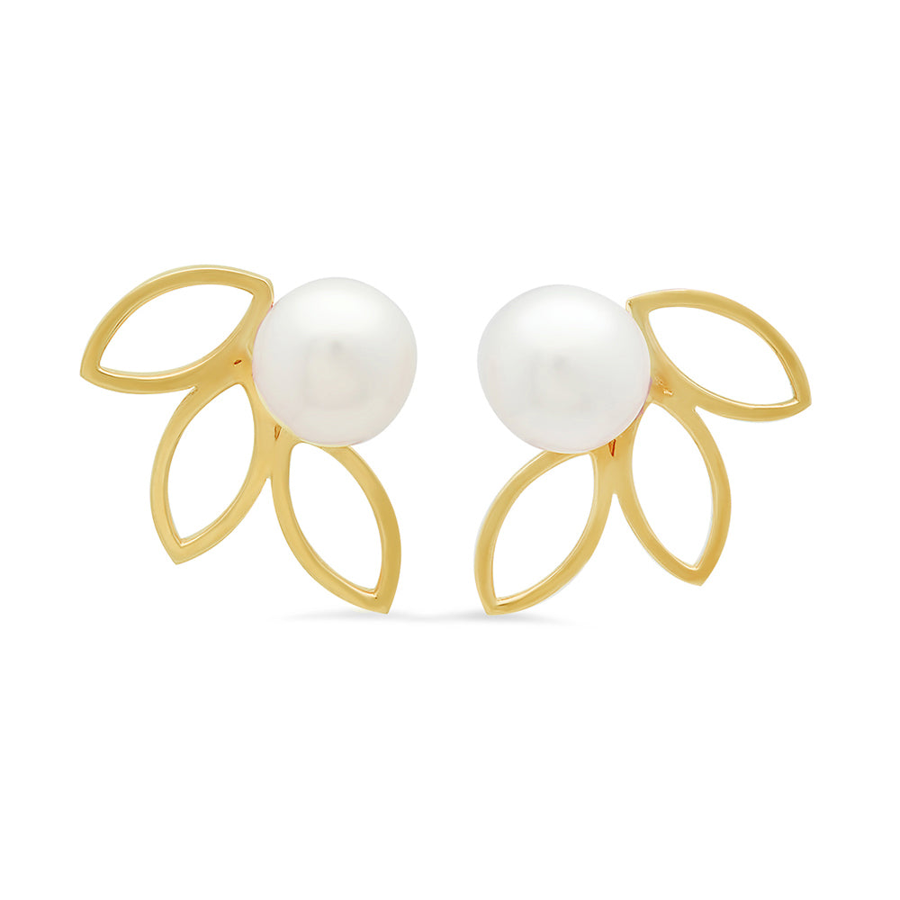 Flower Petal Pearl Earrings - VictoriaSix.com