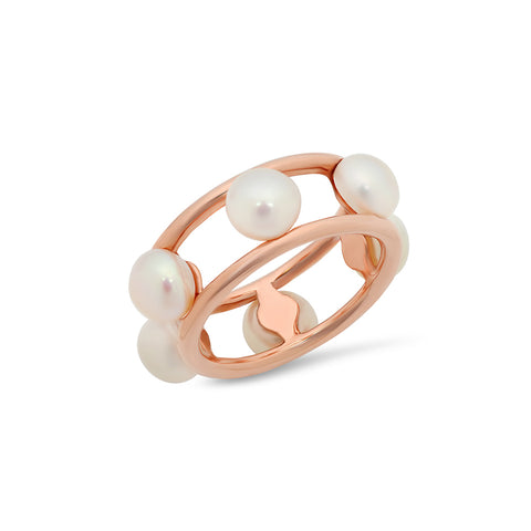 Diamond and Freshwater Pearl Ring