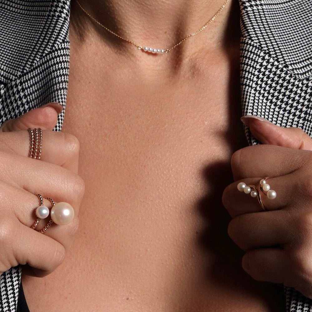 Large Pearl Stackable Ring - VictoriaSix.com