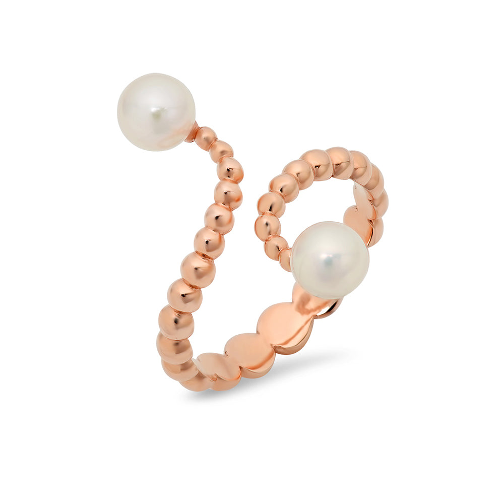 Pearl Beaded Coil Ring