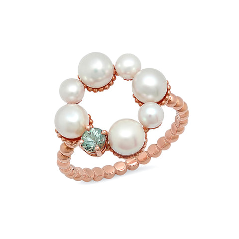 Pearl and Coral Art Deco Pendant Necklace