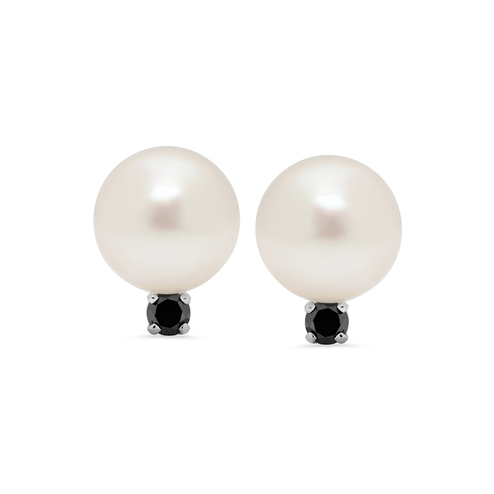 Black Diamond and Pearl Earrings