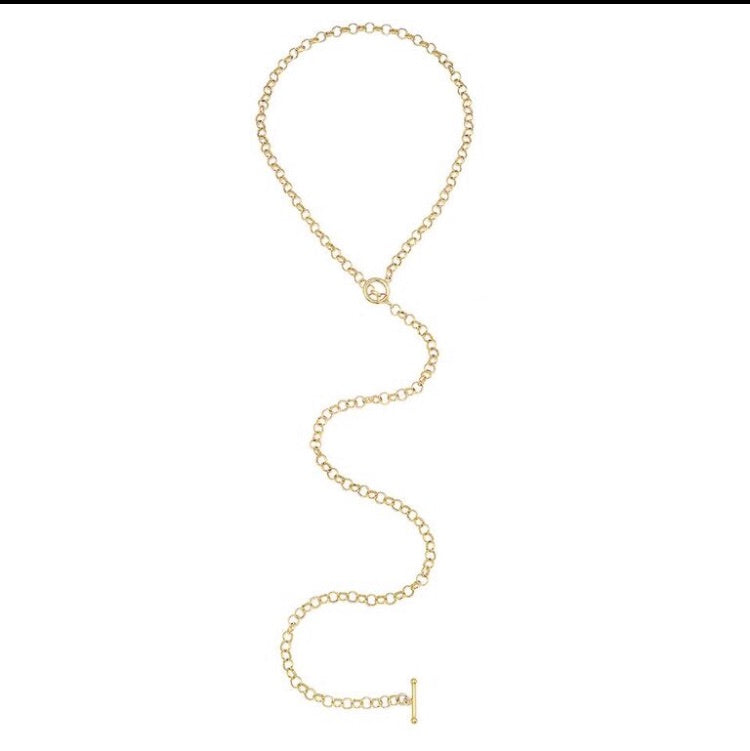 Long lariat necklace