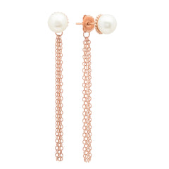 Freshwater Pearl Studs with Tassel Back Earrings - VictoriaSix.com
