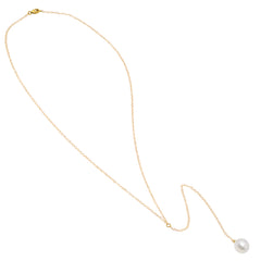 Long Single Pearl Lariat - VictoriaSix.com