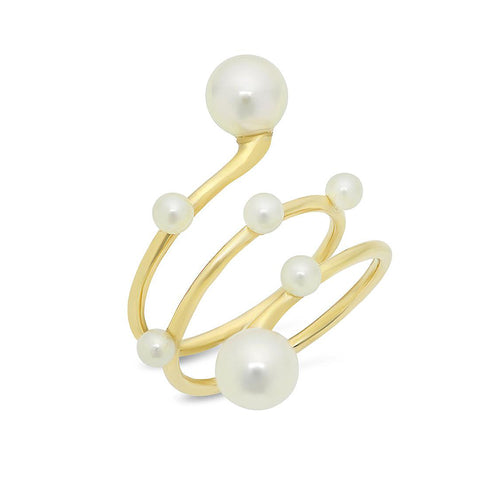 Multi Pearl Wrap Ring - VictoriaSix.com