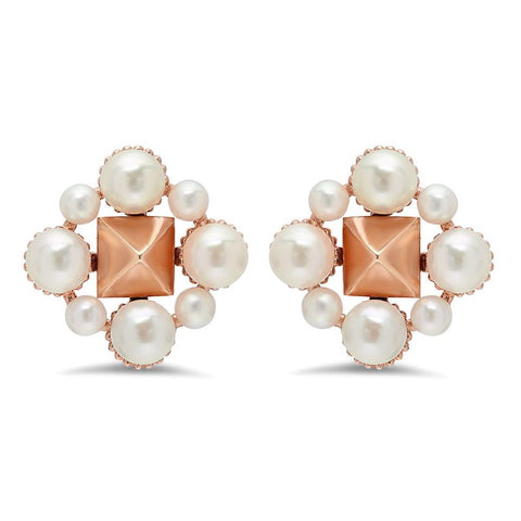 Gold Hexagon Stud Earrings