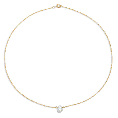 Tiny Pearl Necklace - Gold 14k | Urbankissed- Sustainable Fashion  Marketplace