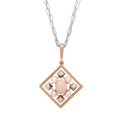 Pearl and Coral Art Deco Pendant Necklace - VictoriaSix.com