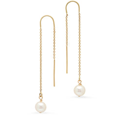 Threader Pearl Earrings - VictoriaSix.com