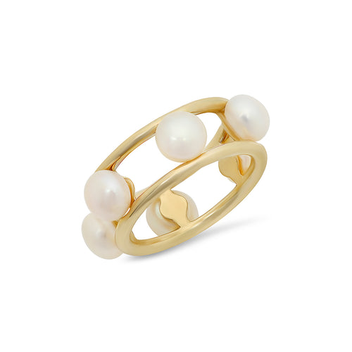 White Freshwater Pearl Ring - VictoriaSix.com