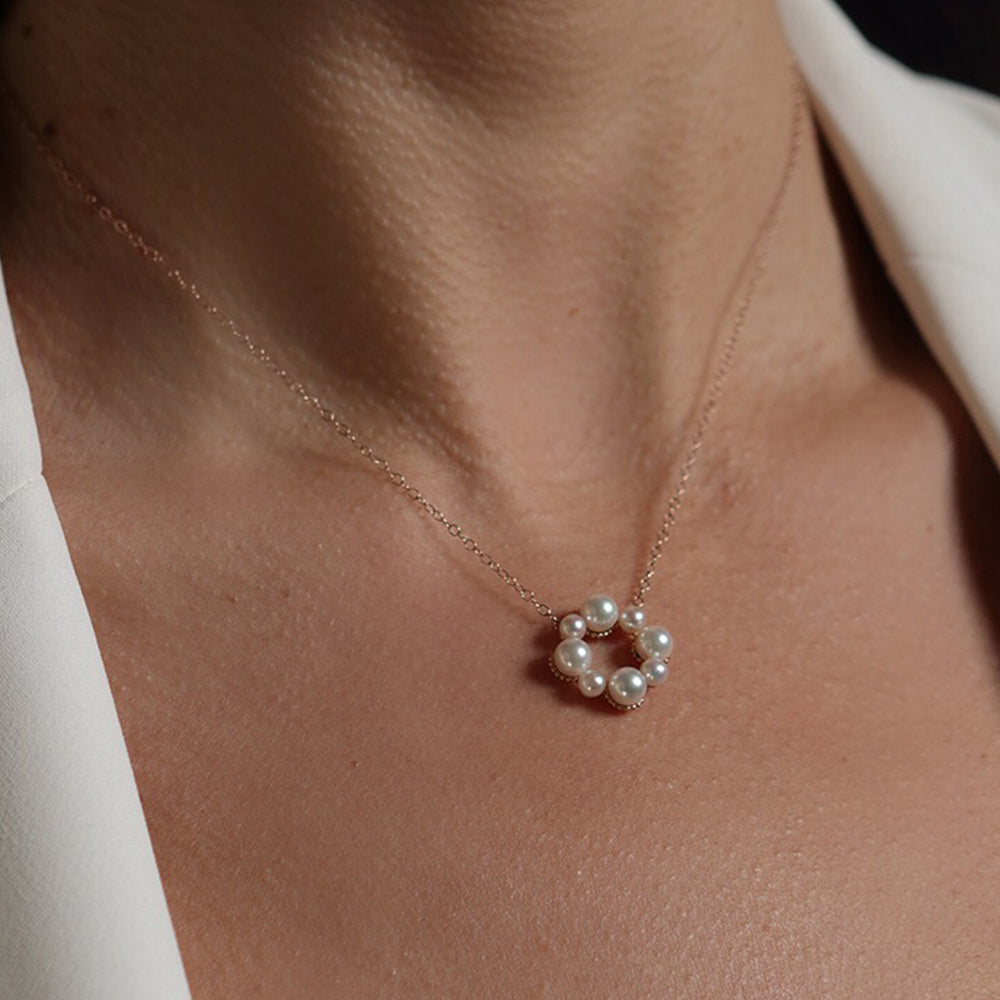 Pearl Flower Pendant Necklace - VictoriaSix.com
