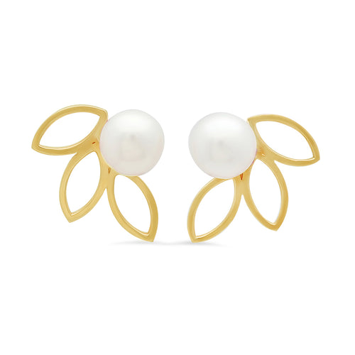 Flower Petal Pearl Earrings - VictoriaSix.com