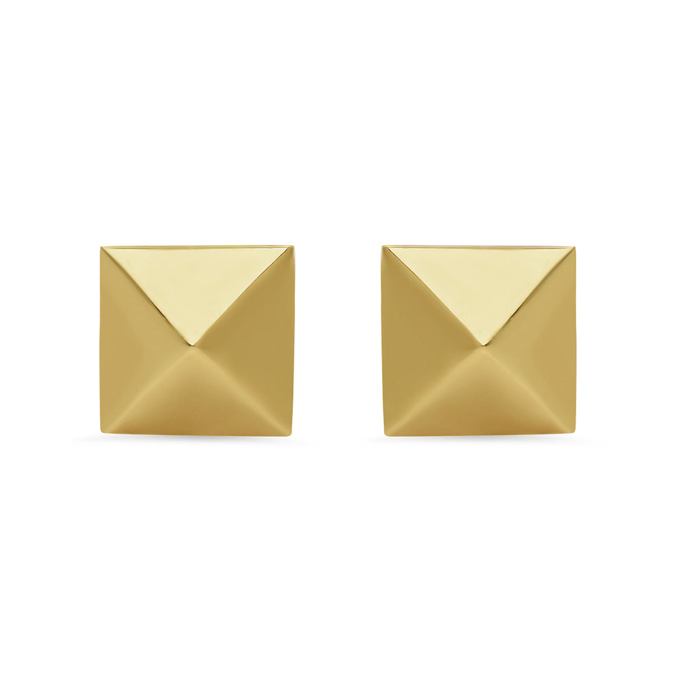 Gold Pyramid Stud Earring - VictoriaSix.com