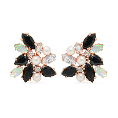 Black Onyx and Pearl Art Deco Earrings - VictoriaSix.com