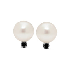 Black Diamond and Pearl Earrings - VictoriaSix.com