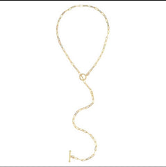 Small rectangular link lariat necklace - VictoriaSix.com
